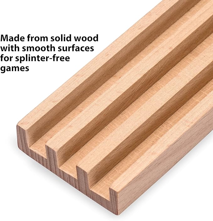 Yellow Mountain Imports Premium Beechwood Domino Racks/Trays (10-Inch) - Set of 4 - Domino Holders for Mexican Train, Chickenfoot and Other Domino Games