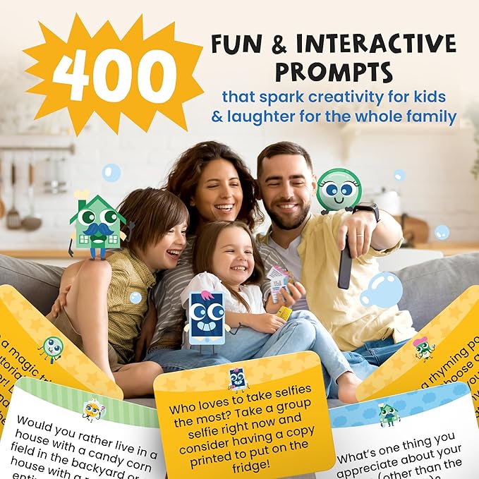 400 Interactive & Unique Conversation Prompts for Kids Ages 6-11 – Children & Parents – Deepen Connections – Game Night, Classroom & Road Trip Activities – 2.5" x 1.75" Sized Cards