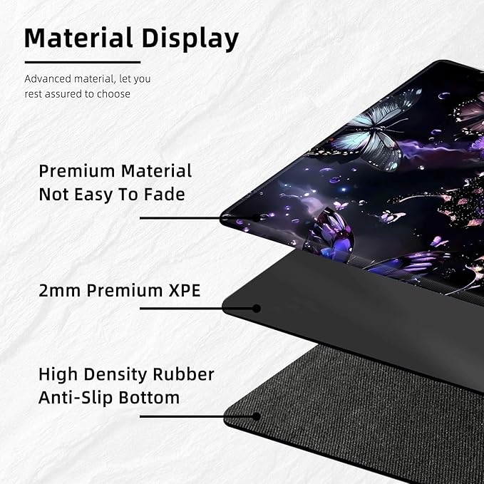 for MTG Playmat with Storage Bags, Card Playmat for TCG Card Playing Game,Rollable & Foldable for PTCG and Board Game Mat for Cards,Non-Slip Butterflies Desk Mat for Home Office