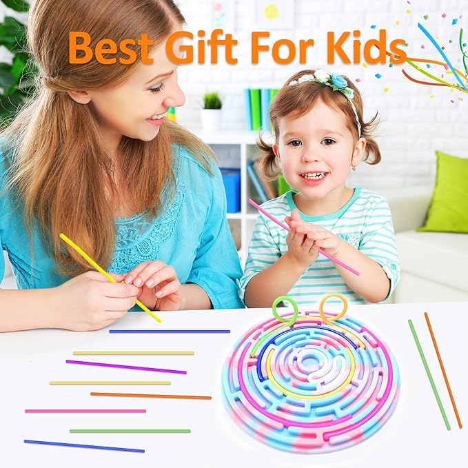 Sensory Activity Board for Kids and Adults, Double-Sided Silicone Fidgets Toys - Silent, No Mess, for Calming, Stress Anxiety, ADHD&Autism - Includes Portable Travel Bag & 12 Strings, Purple