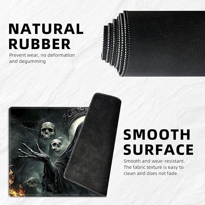 for MTG Playmat with Storage Bag, for TCG Playmat and Playing Card Mat for Magic Board Games, Non-Slip Ghostly Faces Desk Mat, Stitched Edges Game Mat, Rollable & Foldable Card Playmat