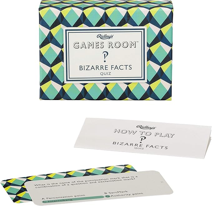 Ridley’s Bizarre Facts Trivia Card Game – Quiz Game for Kids and Adults – 2+ Players – Includes 140 Unique Questions Cards – Fun Family Game – Makes a Great Gift