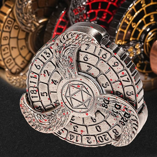 7-in-1 Fingertip Gyro Roulette DND Dice,Cool Spinning Games Fingertip Gyro, Metal Dice Set with Gift Box for Roleplaying Games Dungeons and Dragons RPG MTG Table Games