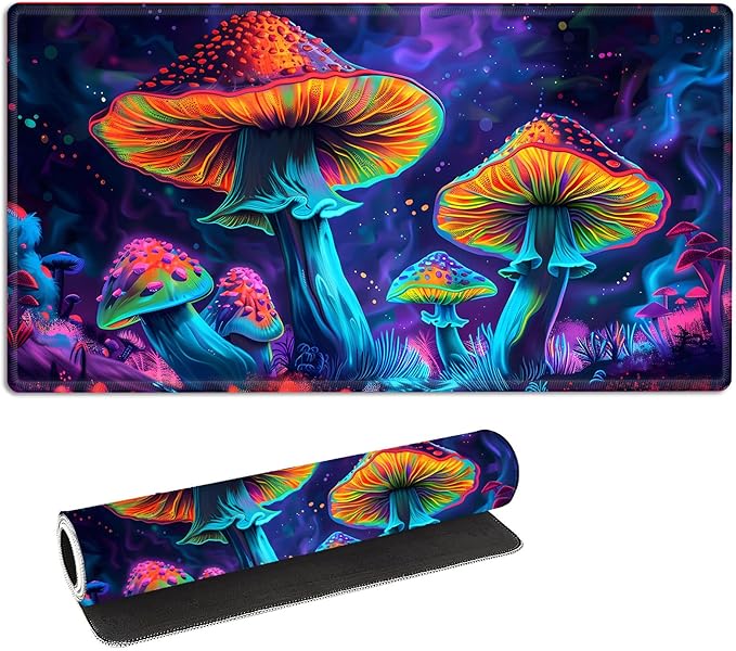 for MTG Playmat with Storage Bags, Card Playmat for TCG Card Playing Game,Rollable & Foldable for PTCG and Board Game Mat for Cards,Non-Slip Colorful Moushroom Desk Mat for Home Office