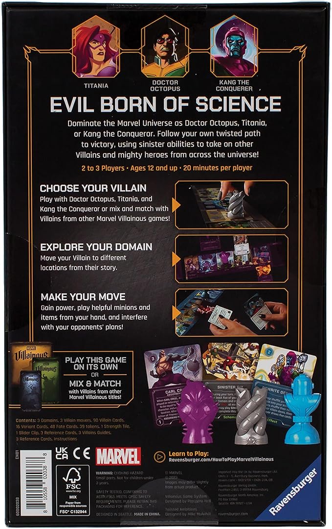 Ravensburger Marvel Villainous: Twisted Ambitions - Engaging Strategy Board Game | Perfect for Marvel Fans & Families | Compatibility with Other Marvel Villainous Games | High Replay Value