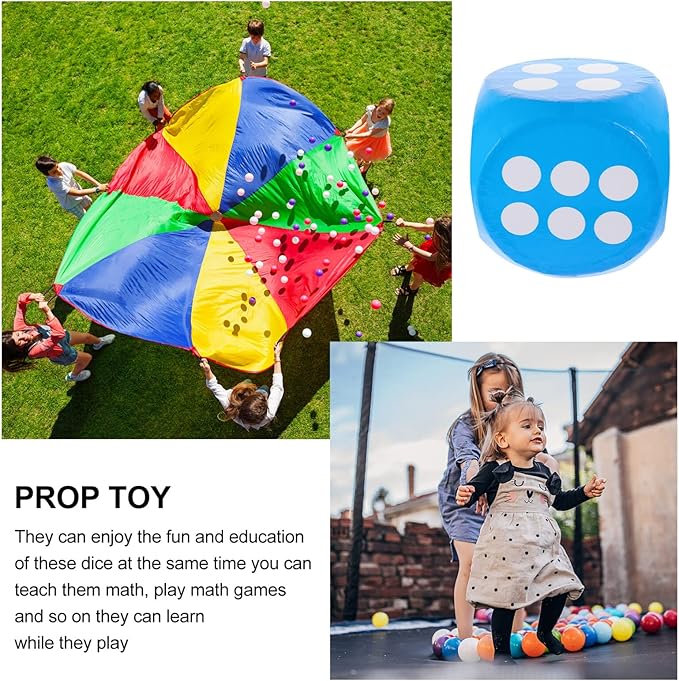 Alipis Giant EVA Dice, Jumbo Dice Foam Dice Outdoor Fun Dice Outdoor Board Game Big Square Blocks Foam Dice Outdoor Party Supplies for Outdoor Game Math Games Pool