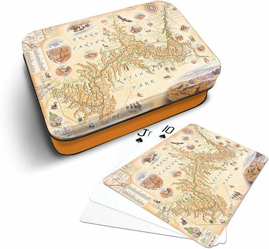 Grand Canyon National Park Map Standard 52-Deck Playing Cards - Official Vegas Poker Size