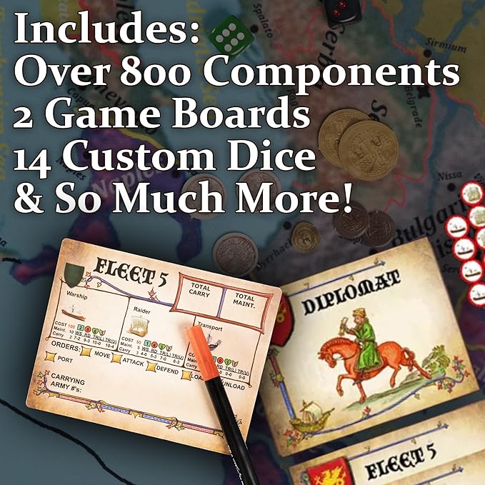 VRSoft Swords & Sails – Medieval Strategy Board Game with Tactical Combat and High Replayability