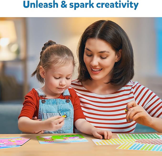 Skillmatics Dot It Sticker Art Activity - Unicorns & Princesses, Mess-Free Fun for Kids, 500+ Stickers, Craft Kits, DIY Scrapbooking Activity, Travel Toys, Gifts for Girls & Boys Ages 3, 4, 5, 6, 7