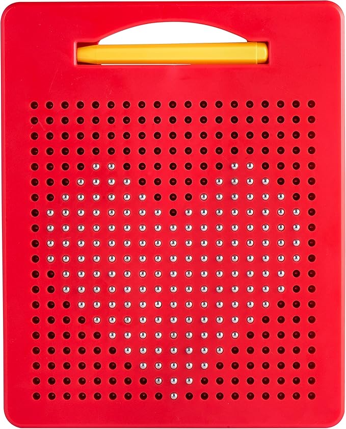 Playmags Magnetic Drawing Board, Travel Toys for Kids & Toddlers, Magnet Beads w/Drawing Stylus, 8.5" x 7" Travel Size Road Trip Activities for Boys & Girls Ages 4-8