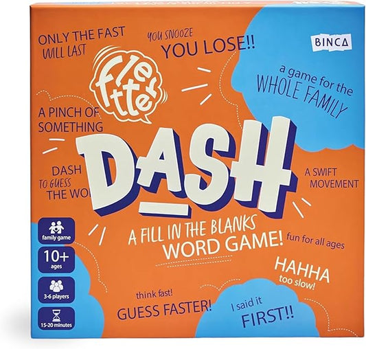 Fletter Dash, A Fun Fill-in-The-Blanks Strategic Word Card Game for All Ages | Fun and Strategic Word Game | Test Vocabulary and Concentration | A Gift for Ages 7, 8, 9, & 10 Years (3-6 Players)