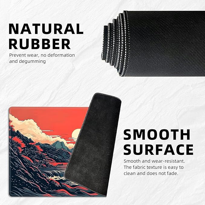 for MTG Playmat with Storage Bag, for TCG Playmat and Playing Card Mat for Magic Board Games, Non-Slip Moutains Desk Mat, Stitched Edges Game Mat, Rollable & Foldable Card Playmat