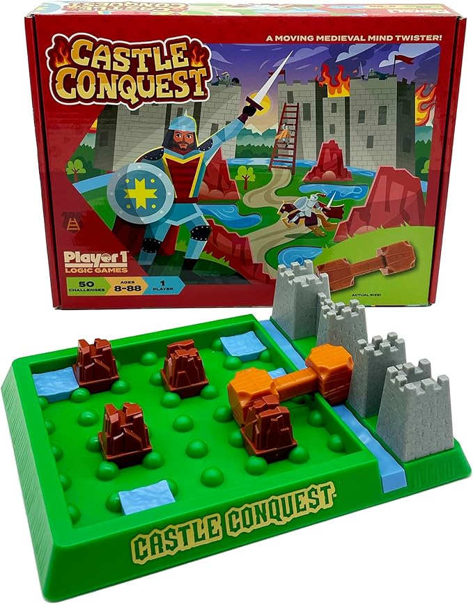 Player 1: Castle Conquest - Single Player Logic Game, 50 Challenges & Puzzles, Difficulty Levels Range from Easy to Difficult, Project Genius, Ages 8+