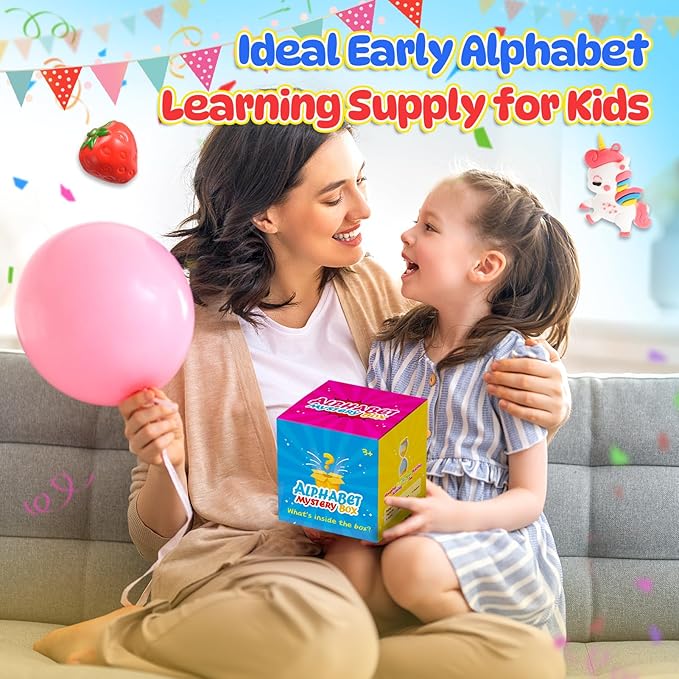 Mystery Box Toys for Toddlers,Alphabet Mystery Box Letters Matching Game Learning Educational Preschool Games for Kids Ages 3-7 Easter Basket Stuffers Birthday Gifts Toy for Kids Ages 2-4 5-7