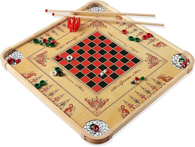 Carrom Board Game Set — Large Board Games for Adults & Children — Over 85 Board Games for Family Game Night — All in One Board Game Set