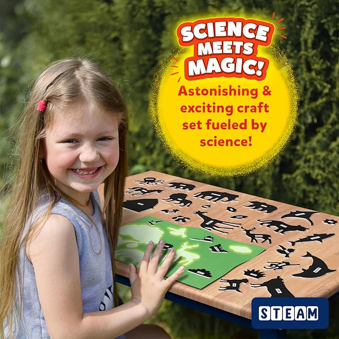 Skillmatics Sun Paper Art Kit - Mess-Free DIY STEM Craft Kit for Kids, Design with Stencils, Create with Sunlight, Color with Markers, Indoor, Outdoor Play, Gifts for Ages 4, 5, 6, 7, 8, 9, 10, 11, 12