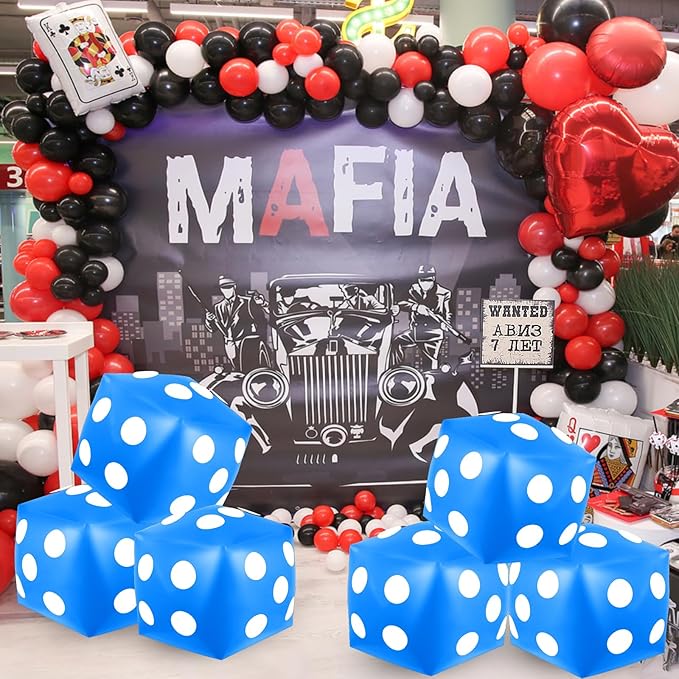 4 Pieces Jumbo Inflatable Dice 12.6 Inch Large Inflatable Dice Fun Game Toy for Indoor Outdoor Lawn Swimming Pool Party Favor Board Game Decoration, Blue