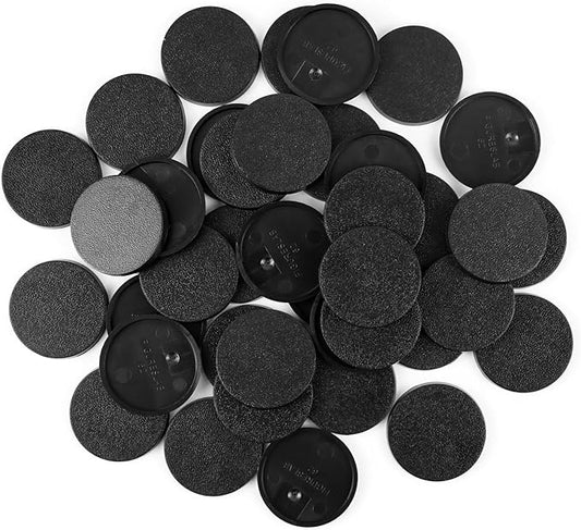 100PCS Miniature Bases+120PCS Adhesive, 32mm or 1.26inch Round Black Plastic Model Bases for Gaming Miniatures Collectible War Table Game or Wargames Board Game