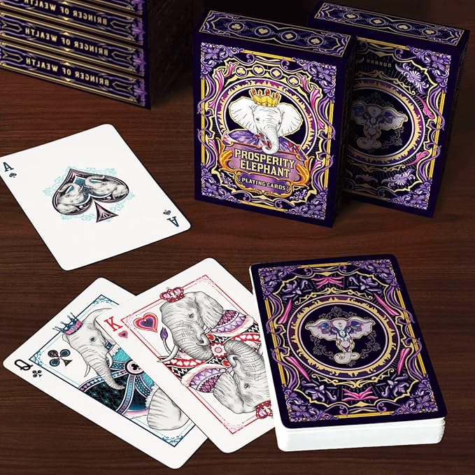 HAAKUN Prosperity Elephant Playing Cards Funny Animal Themed Card Board Games