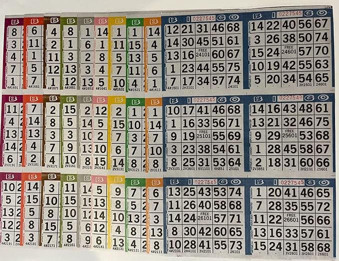 Bingo Paper Game Cards - 6 Cards - 10 Sheets - 125 Books of 10 Sheets