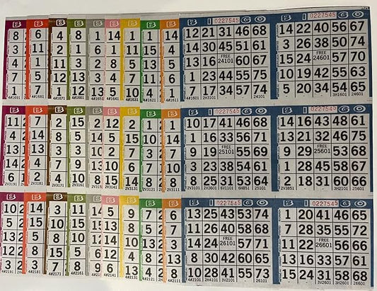 Bingo Paper Game Cards - 6 Cards - 10 Sheets - 125 Books of 10 Sheets