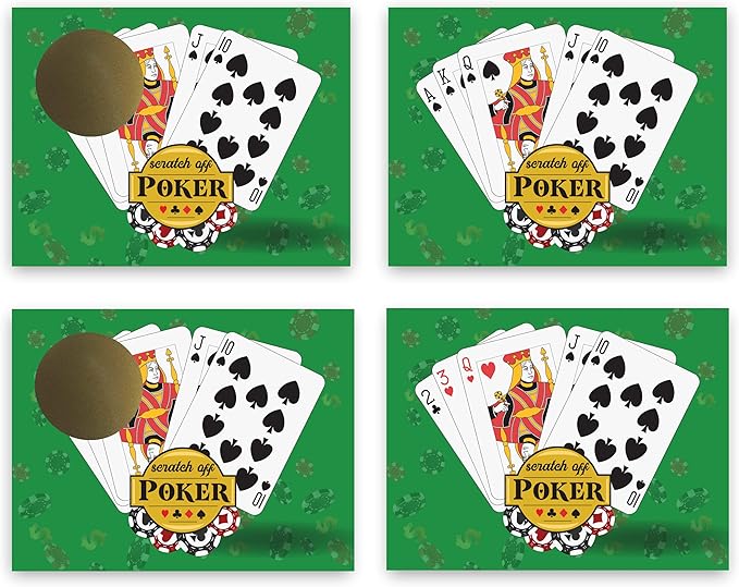 My Scratch Offs Casino Night Party Gambling Scratch Off Game Cards - 26 Pack (Poker Scratch Off)