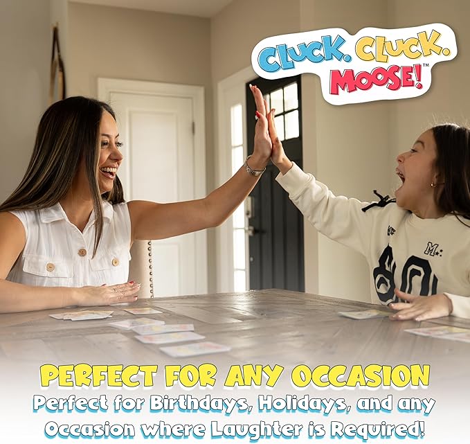 Cluck Cluck Moose – Hilarious Animal-Themed Card Game for a Fun Family Game Night, Easter Games for Family Reunion Gift Ideas, & Easter Basket Party Stuffers for Ages 4+