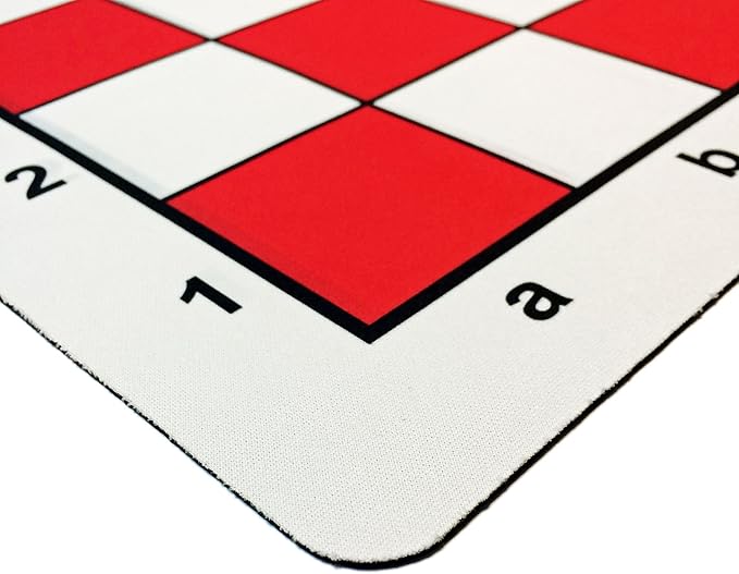 WE Games Mousepad Chess Board 20 in. Red Color with Classic Design – Premium Tournament Chess Mat, Perfect Travel Chess Board for Adults