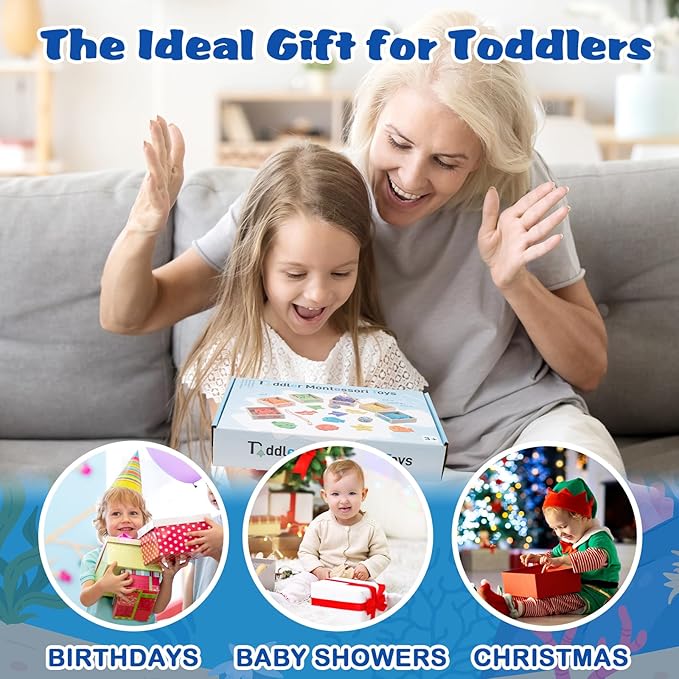 Busy edition Montessori Toys for Toddlers 1-3, Wooden Magnetic Fishing Games for Kids 3-5, Color Sorting Educational Toy for 3+ Year Old Boys Girls, Preschool Learning Toys for Toddlers 2-4 Years
