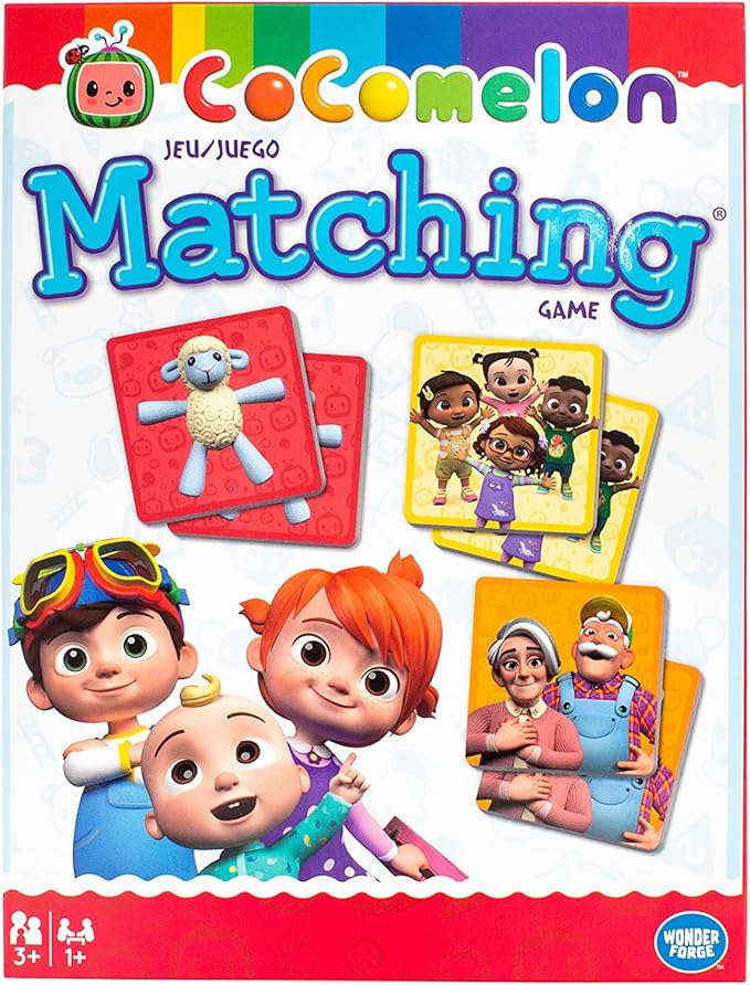 Wonder Forge CoComelon Memory Game - Engaging Brain Teaser for Kids & Adults | Enhances Focus & Matching Skills | Features Beloved Characters | Ideal Gift for Ages 3 and Up