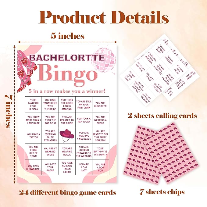 Bachelorette Games Bingo Cards, Wedding Theme Bingo Game, Bachelorette Game for Family Friends Large Multiplayer Group Activities, Newly Wed Party Birthday Favors Gifts -07