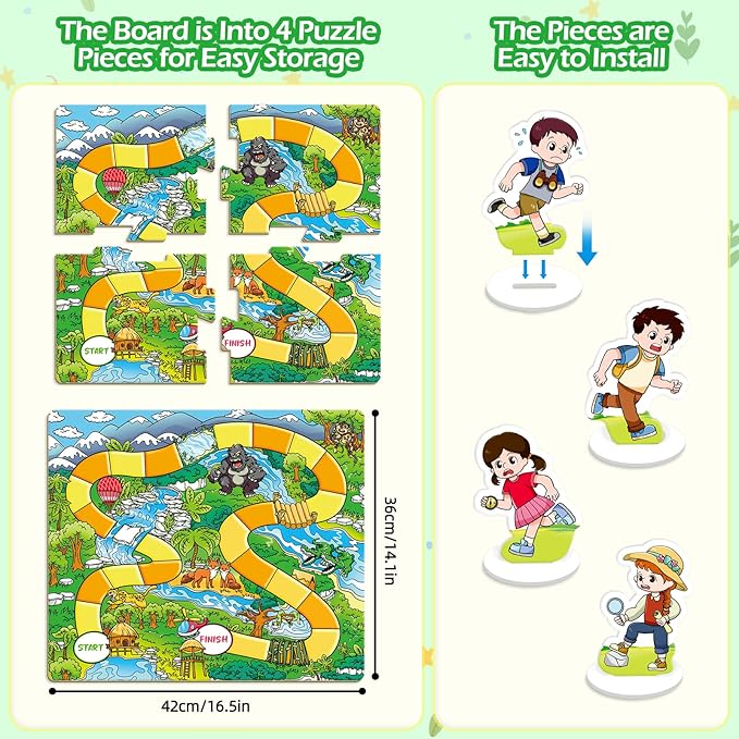 Forest Fraction Board Game|Math Games for Kids|Fraction Play Games - Gr. 3-4|Educational Learning Board Games for Boys and Girls|Classroom Travel Indoor Outdoor Family Games