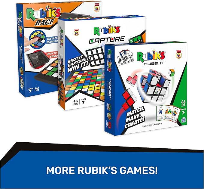 Rubik's Roll, 5-in-1 Dice Games Pack & Go Travel Size Multiplayer Colorful Road Trip Board Game, for Kids & Adults Ages 7 and up