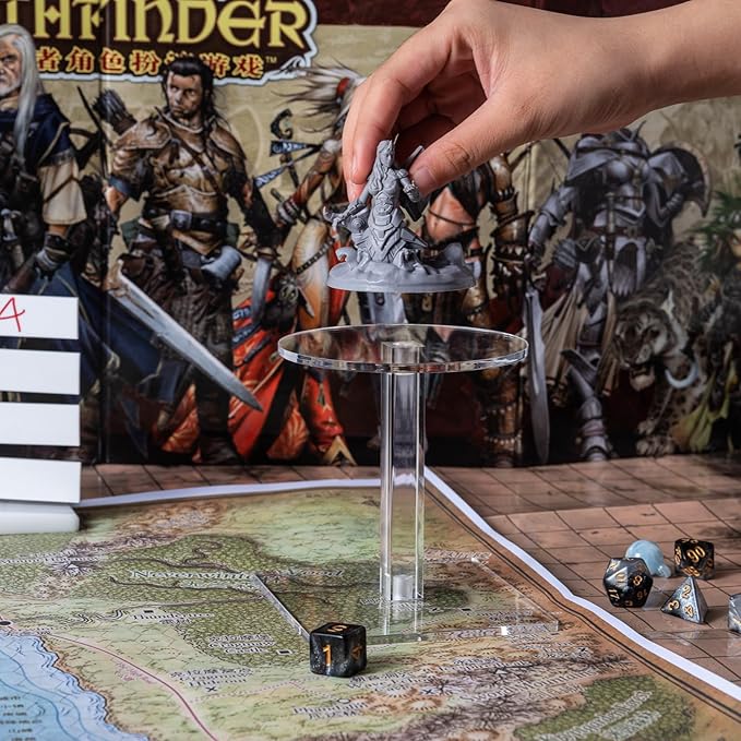 Kalami Flying Miniatures Combat Riser for DND with 4” Acrylic Base Flight Stand Terrain Perfect for Dungeon and Dragons, Warhammer, D&D 5e and Tabletop TTRPGs