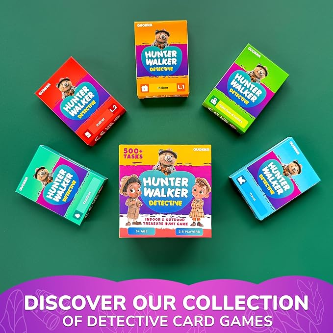 QUOKKA Scavenger Hunt Cards for Kids Ages 4-8 - Indoor Search and Find Travel Activities for Kids Ages 6-8 - Educational Travel Toys for 4-8 Year Olds - Pocket Toys for Boys Girls and Family