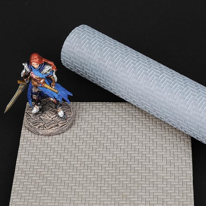 AUSPDICE Texture Roller - RPG Terrain and Board Game Accessory for DND Miniatures and Tabletop RPG Games S411-G Geometric Small Bricks