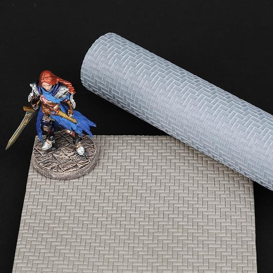 AUSPDICE Texture Roller - RPG Terrain and Board Game Accessory for DND Miniatures and Tabletop RPG Games S411-G Geometric Small Bricks