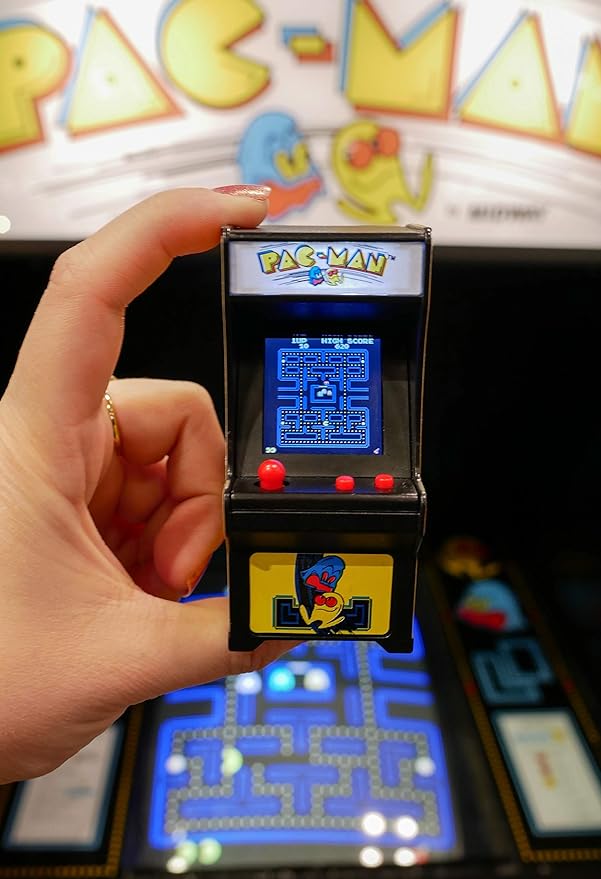 Tiny Arcade Pac-Man 3.5" Mini Retro Game - Functional Arcade Cabinet w/ Real Gameplay & Sounds - Classic Game Fits in the Palm of Your Hand (Ages 8+)