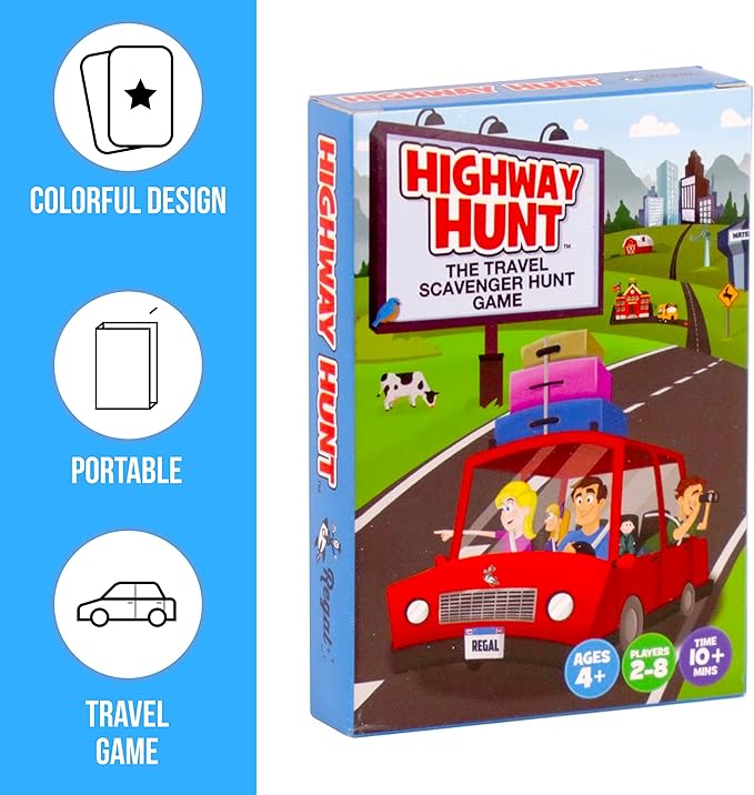 Regal Games Travel Outdoor Scavenger Hunt Games for Kids Ages 4, 5, 6, 7, 8, 9, 10, 11, 12 - Outdoor & Nature Family Hunt Games for Road Trips - 2-8 Players - 54 Scavenger Hunt Cards