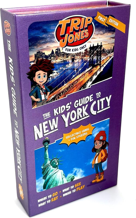 Trip Jones The Kids' Guide to New York City - Collectible Cards, Travel Spots to Play-Eat-See-Explore, Adventure & Learn, Storage Box, Stickers, Age 6+