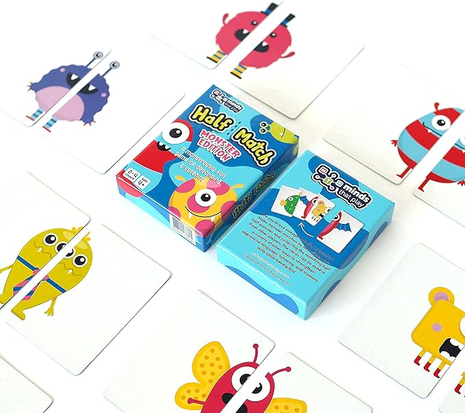 Minds That Play Monster Edition - Back to School Game for Fun Educational Matching - Memory Card Game for Kids Ages 4-5 - 6-7 - 8-9 - Perfect for Family & Children - Speech Therapy