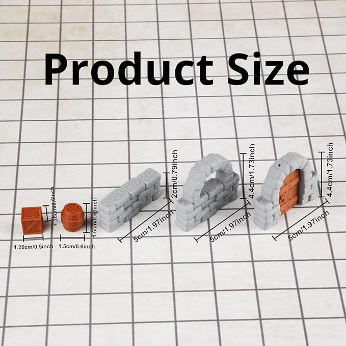 Dungeon Walls 40pcs 28mm Miniature RPG Modular System DND Terrain Building Accessories for Tabletop Role Playing Scenes, Gift of Christmas Halloween for DM