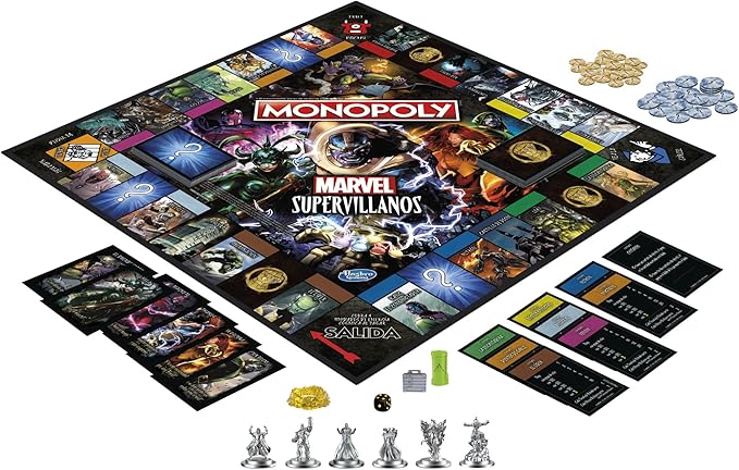 Monopoly: Marvel Super Villains Edition Board Game for Families and Kids Ages 8 and Up, Marvel Game for 2-6 Players