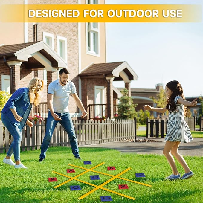 Giant Tic Tac Toe Bean Bag Toss Games for Kids Adults Family, Large Outside Lawn Yard Backyard Carnival Field Day Game, Beach Picnic Camping Birthday Party Family Reunion Games