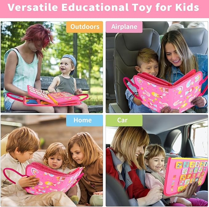 Busy Board for Toddlers Montessori Toys for 2 Years Old Girl Birthday Gift, 7 in 1 Preschool Learning Activities Toddler Travel Toys for Ages 1-4 with Life Skill, Car Ride Toys for Toddlers 1-3