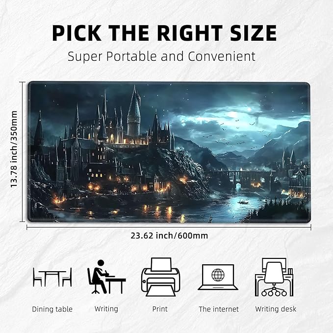 for MTG Playmat with Storage Bags, Card Playmat for TCG Card Playing Game,Rollable & Foldable for PTCG and Board Game Mat for Cards,Non-Slip Castle Desk Mat for Home Office