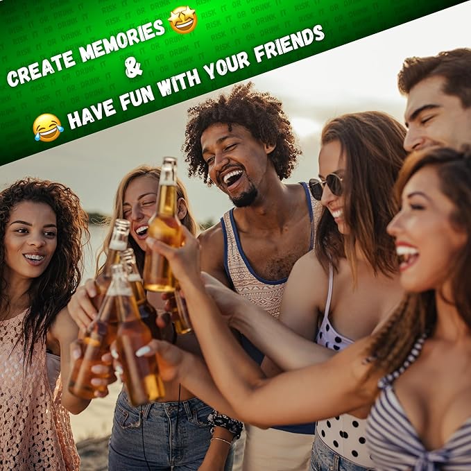 Risk IT OR Drink - Ultimate Party Bundle - Fun Drinking Games for Parties, Pregame, Game Night, College, Hilarious Dares & Questions for Party