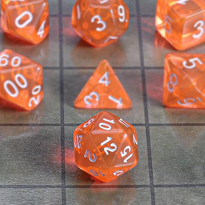 CiaraQ DND Polyhedral Dice Set with a Black Dice Bag for D&D RPG MTG Role Playing Table Games