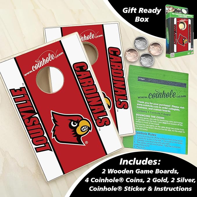 Tabletop Cornhole Game Set | Officially Licensed College Mini Football Cornhole Board Game | Includes Coins