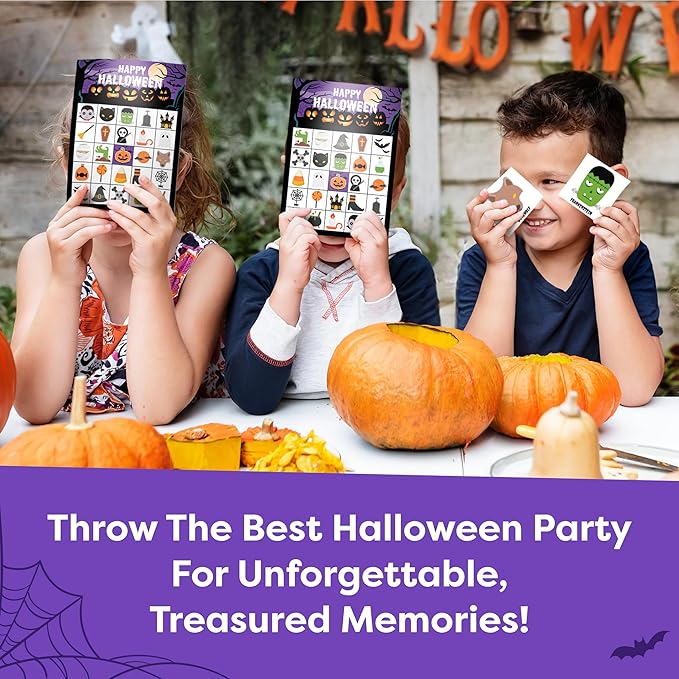 Halloween Games For Kids Party - Halloween Bingo - Fun Game For Up To 30 Players - Halloween Kids Crafts - Halloween Crafts - Halloween Party Games For Kids - Halloween Game - Halloween Kids Games